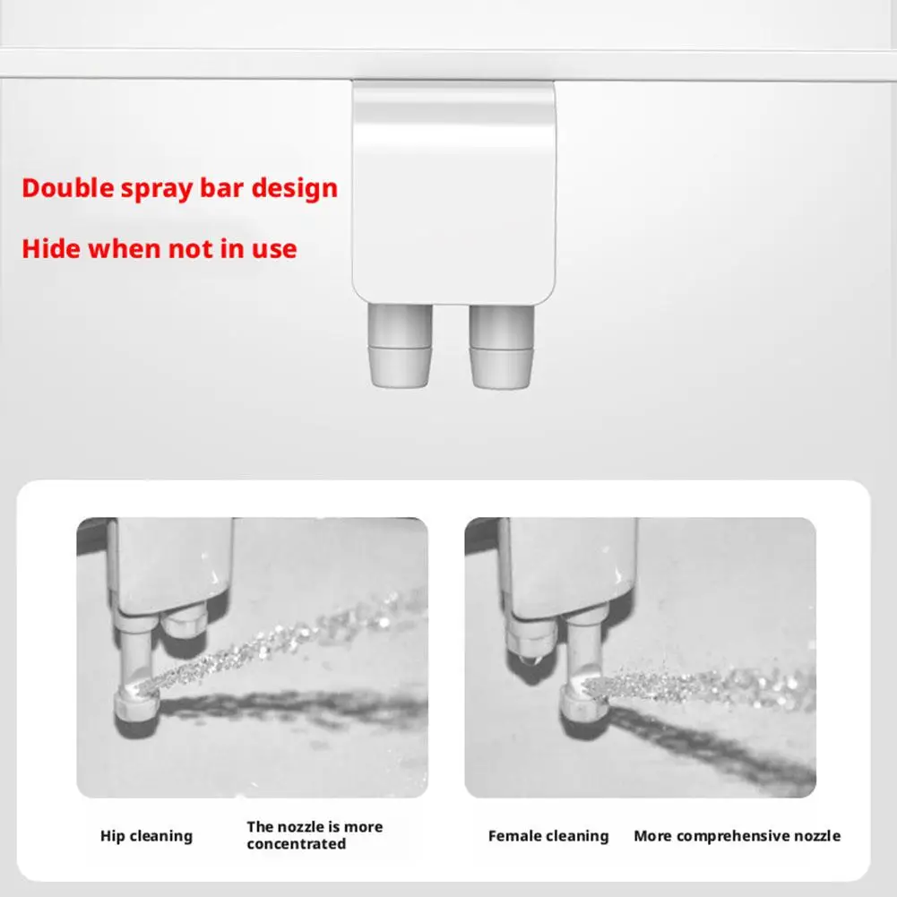 Portable Feminine Care Cleaning Equipment Intelligent Toilet Adjustable Accessory Ass Sprayer Dual Nozzle Non-Electric Q7T4