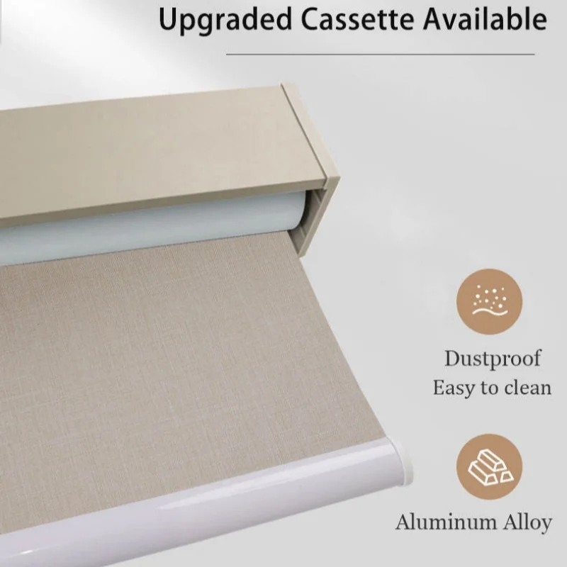 Popular Square Cassette Waterproof Fabric Aluminum Alloy Tuya Wifi Alexa Zigbee Compatible Motorized Roller Shades For House