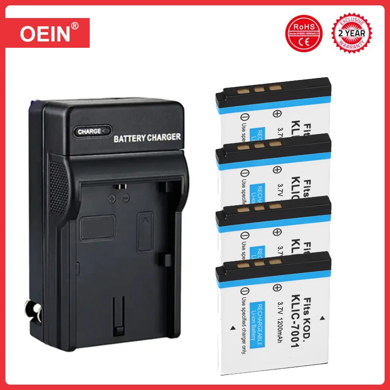 4 Uds 1200mAh Klic-7001 Klic 7001 Klic7001 batería para Kodak M1063 M341 M340 M320 M1073 V550 V570 V610 V705 M753 M763 M853 M863