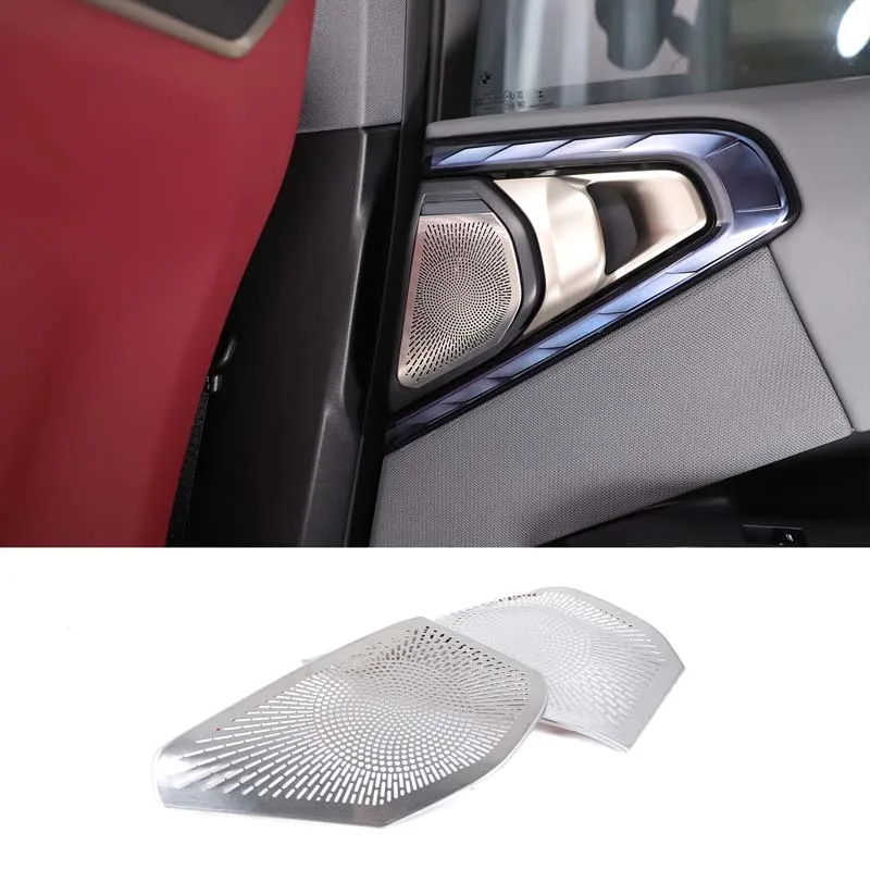 

For BMW X3 G45 2025 2026 rear door speaker cover Car door speaker decorative mesh cover Stainless steel Silver 2pcs