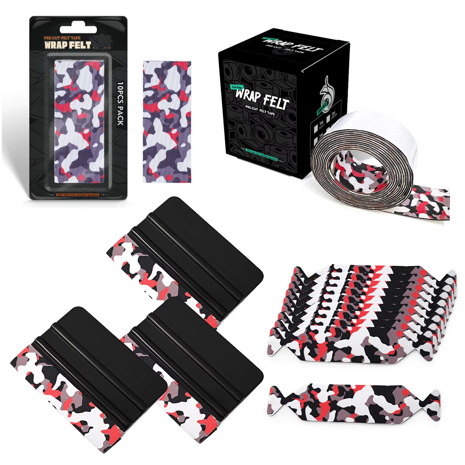 EHDIS Car Vinyl Wrap Felt Squeegee Replaceable Felts Film Stickers Decals Wallpaper Applicator Scraper Window Tinting Tool
