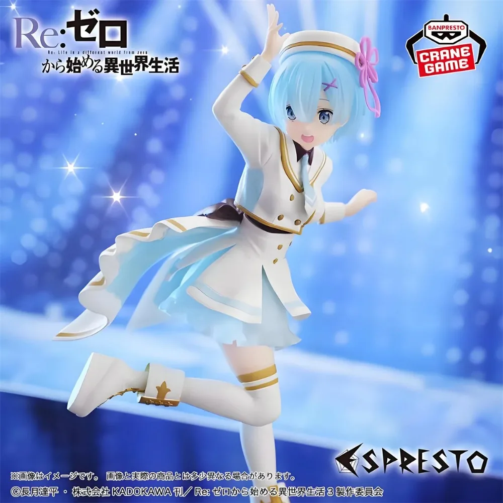 Em estoque bandai banpresto anime espresto re: zero-início da vida em outro mundo rem ram figura de ação modelo ornamento brinquedo presente