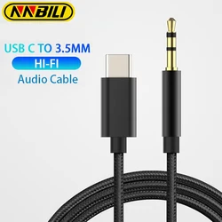 NNBILI USB C to 3.5 MM Jack AUX Cable Type-C Audio Cabel for Car Speaker Headphone Auxiliary Adapter For Huawei Sumsang Xiaomi