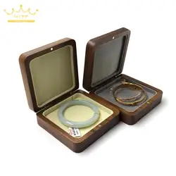 Black Walnut Solid Wood Bracelet Storage Box Bracelet Packaging Gift Box Pendant Box Necklace Box Flocking Lining