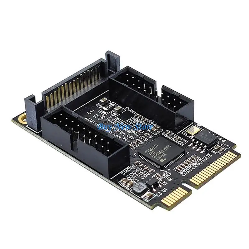 20CE Mini PCIe to Twin 19-Pin Front Panel Adapter Miniature 4Pin/ Power