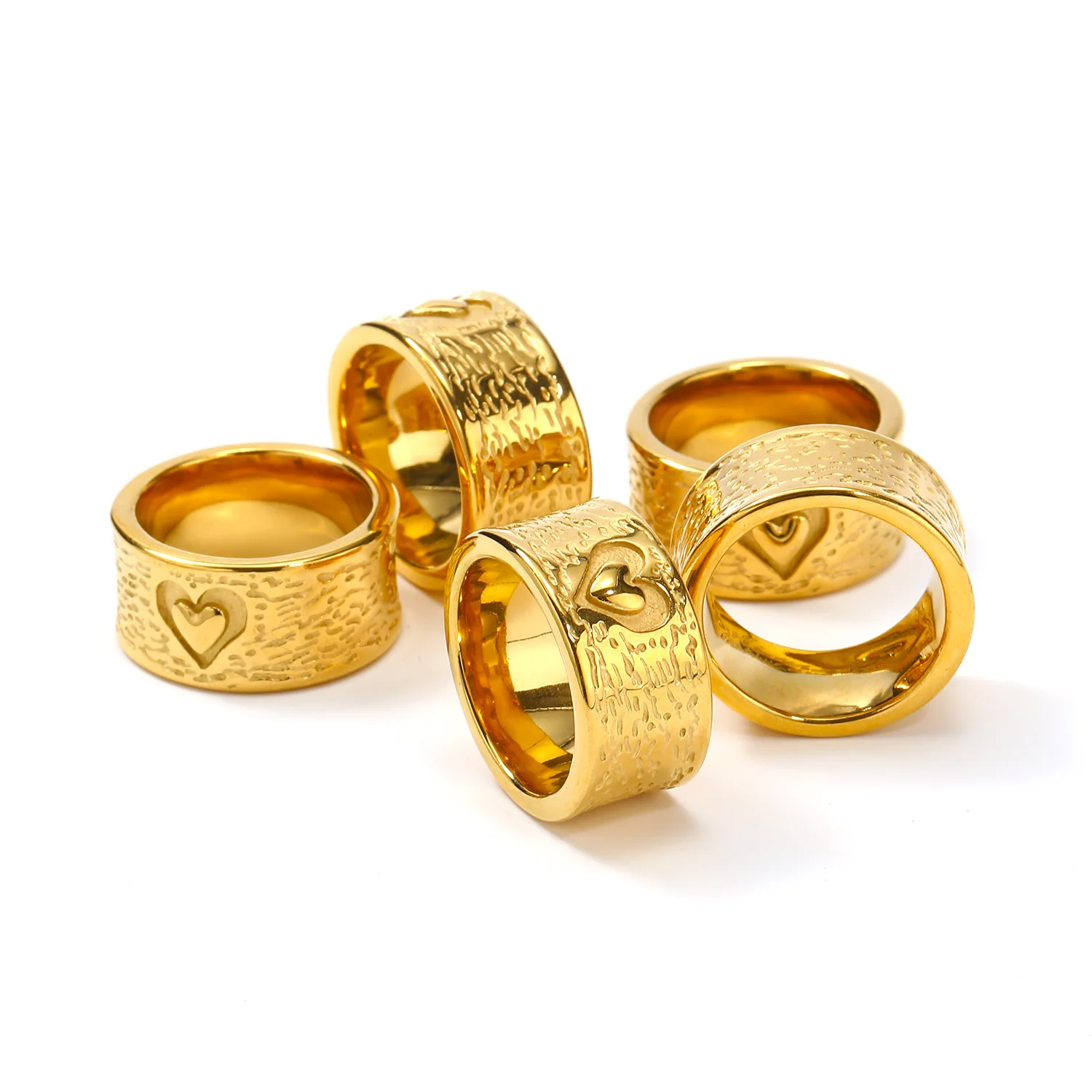 

Small Group Personalized Design, Simple and Fashionable Carving, Double Love Stainless Steel Ring Size 6-10