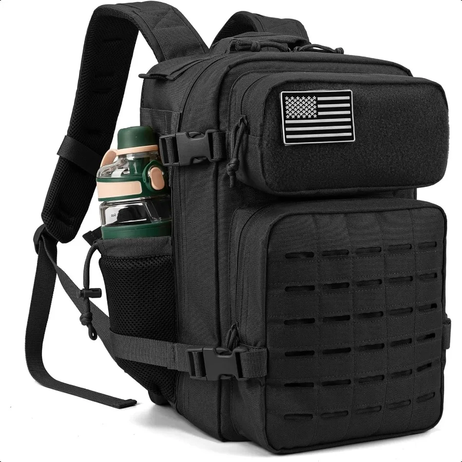 

QTQY 25L 35L 45L Military Tactical Backpack For Men Molle Daypack 3 Day Bug Out Bag Hiking Rucksack With Bottle Holder