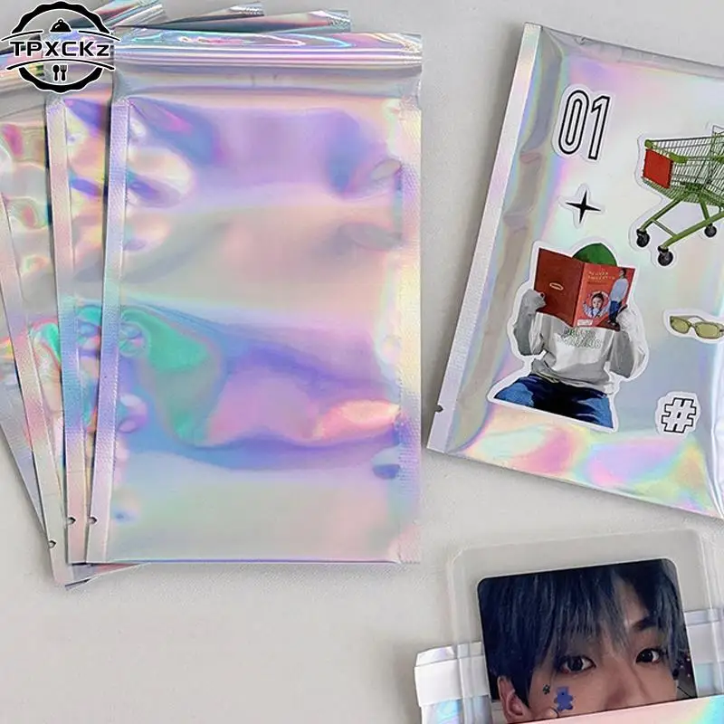 10pcs Self-Seal Packaging Bags Holographic Laser Plastic Pouch For DIY Jewelry Retail Storage Pouch Display Packaging Opp Bag