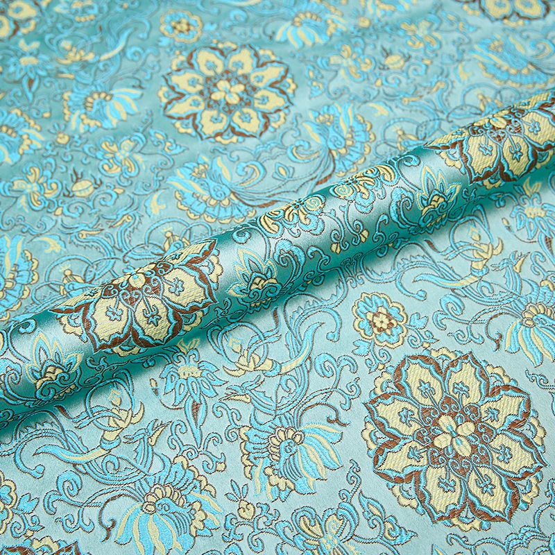 Flower satin attire fabrics brocade jacquard fabrics brocade material for sewing cheongsam and kimono