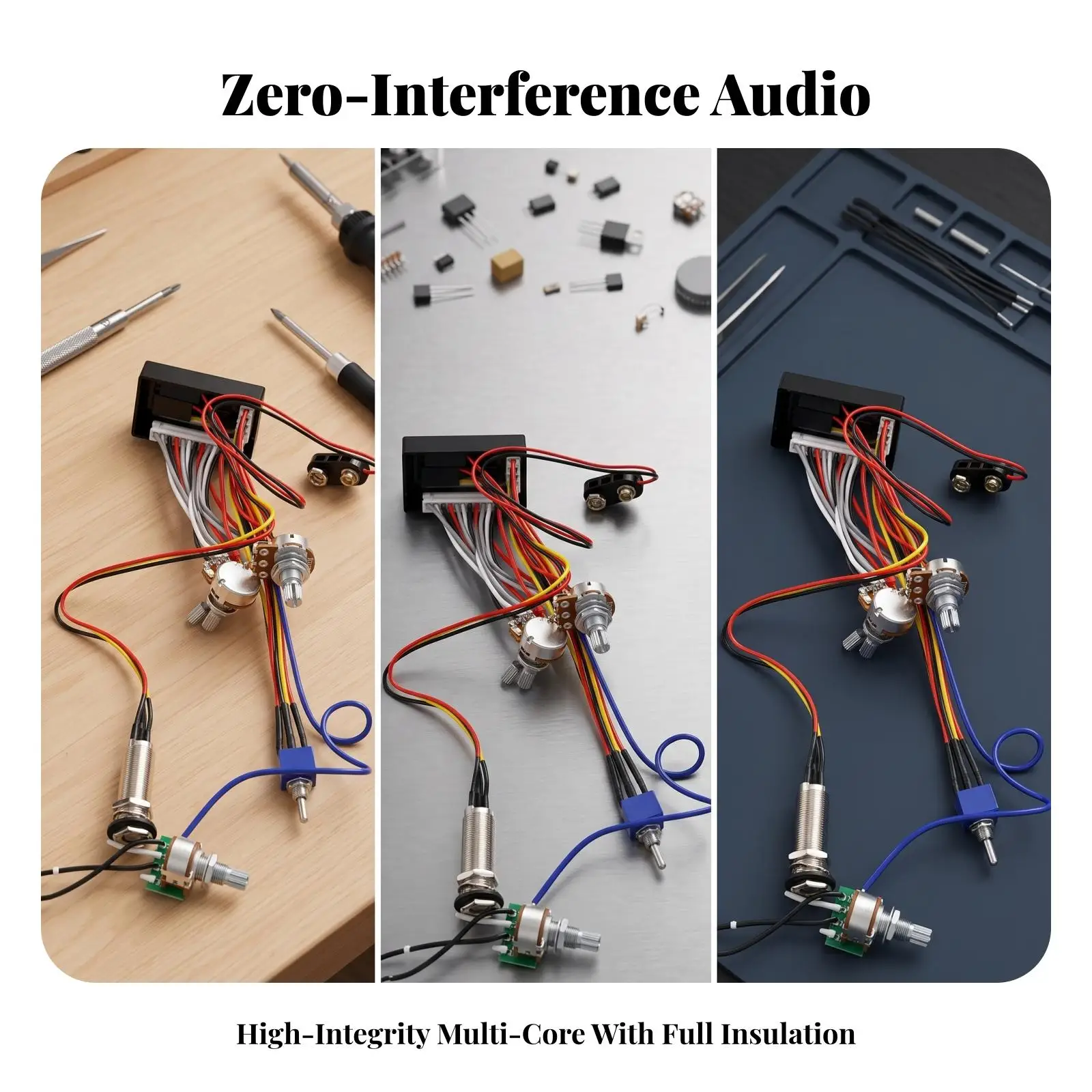 Prewired Guitar Bass Harness with Rocker Switch 12v for Electric Bass Amplifier Output Jack and Control Upgrade