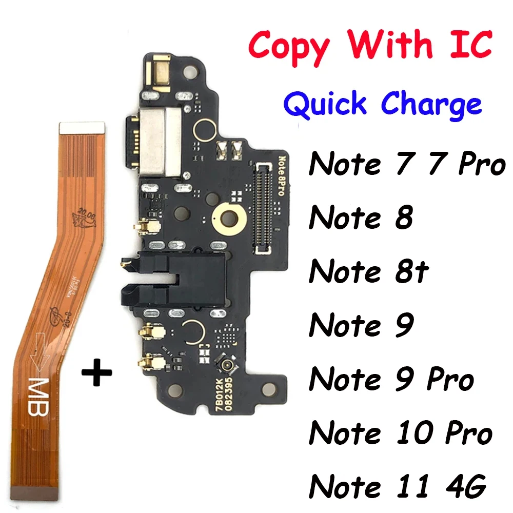 마이크로 USB 충전기 충전 포트 도크 커넥터, 샤오미 레드미 노트 7, 8, 8T, 9, 9S, 10, 10S, 12 프로, 4G, 5G, 메인보드 메인 플렉스 케이블 