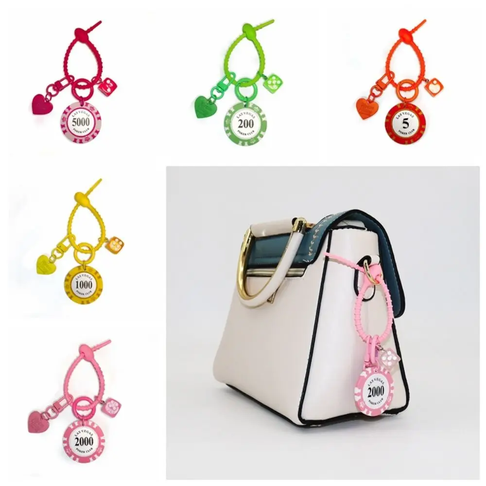 Silicone Lucky Chip Keychain Gaming Club Multi Functional Las Vegas Series Chip Pendant Ins Number Block Round Chip Key Holder