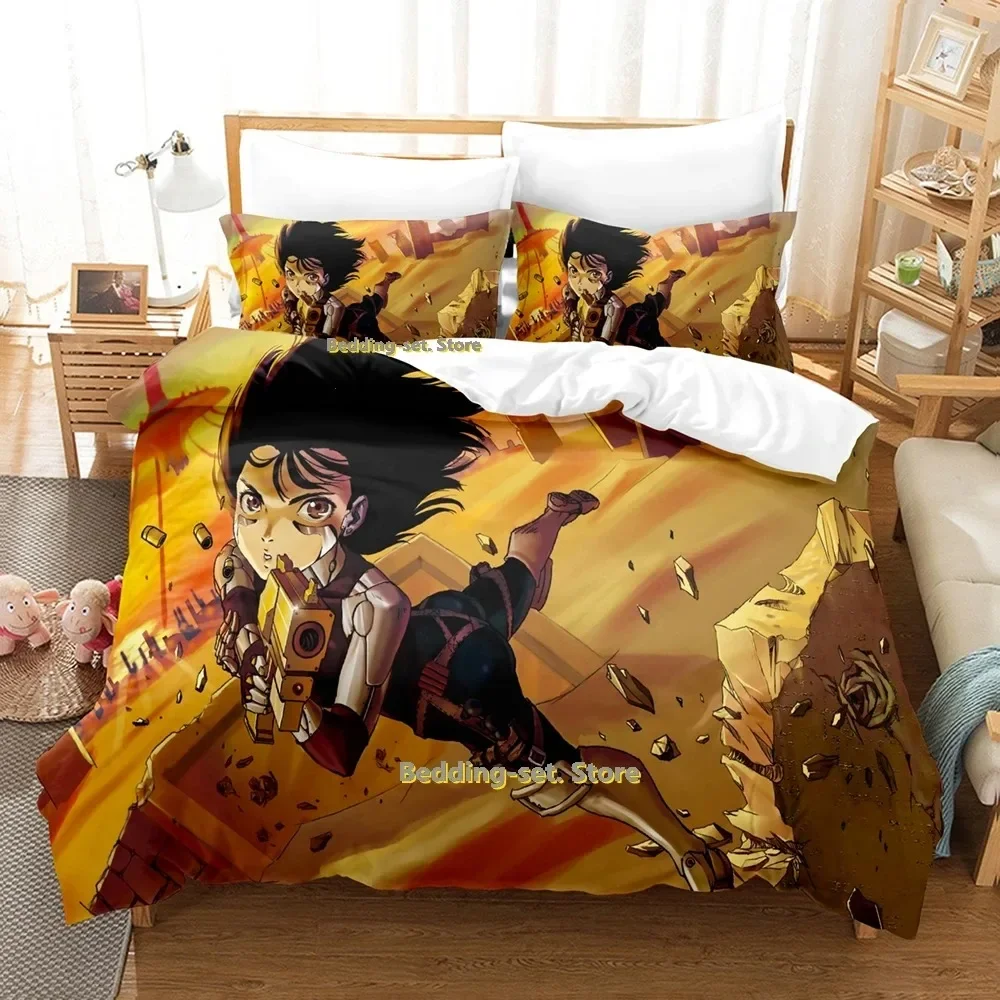 

2024 Battle Angel Alita Bedding Set Single Twin Full Queen King Size Bed Set Adult Kid Bedroom Duvetcover Sets Anime Bed Sheet