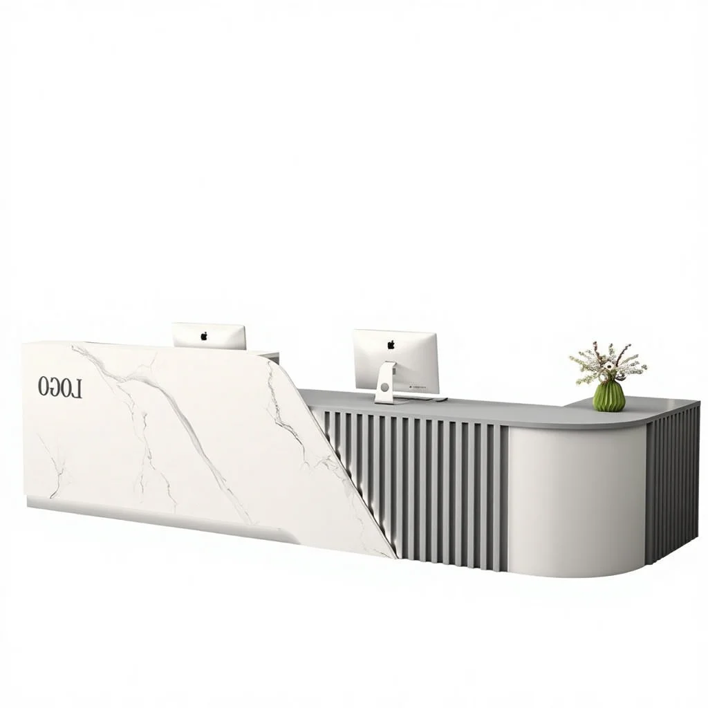 *Front Desk Cashier Desk Modern Reception Desk for Front Office Durable Eco-friendly Reception China Manufacturer