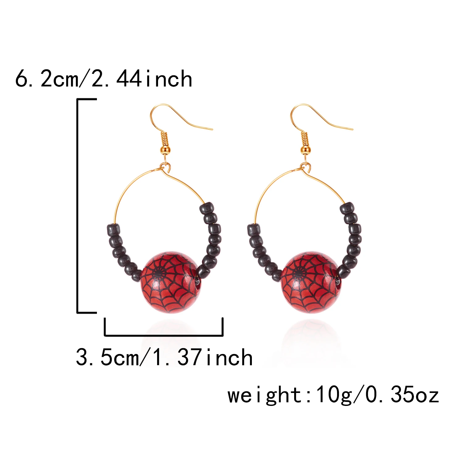 Design Sense Halloween-Kürbis-Katzen-Ohrringe für Frauen, übertriebene Reisperlen, großer Kreis, Creolen, festlicher Party-Schmuck – Detail 23
