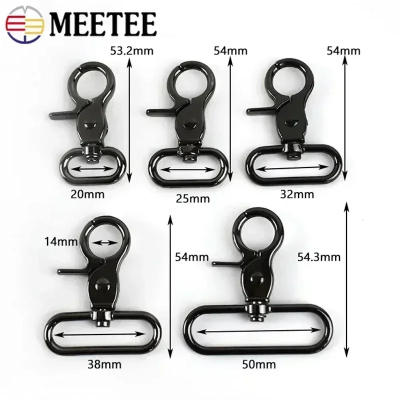 5/10Pcs 13-50mm Carabiner Metal Buckle Bag Strap Lobster Clasps Swivel Trigger Clips Snap Hook Dog Collar Chain Buckles Hardware