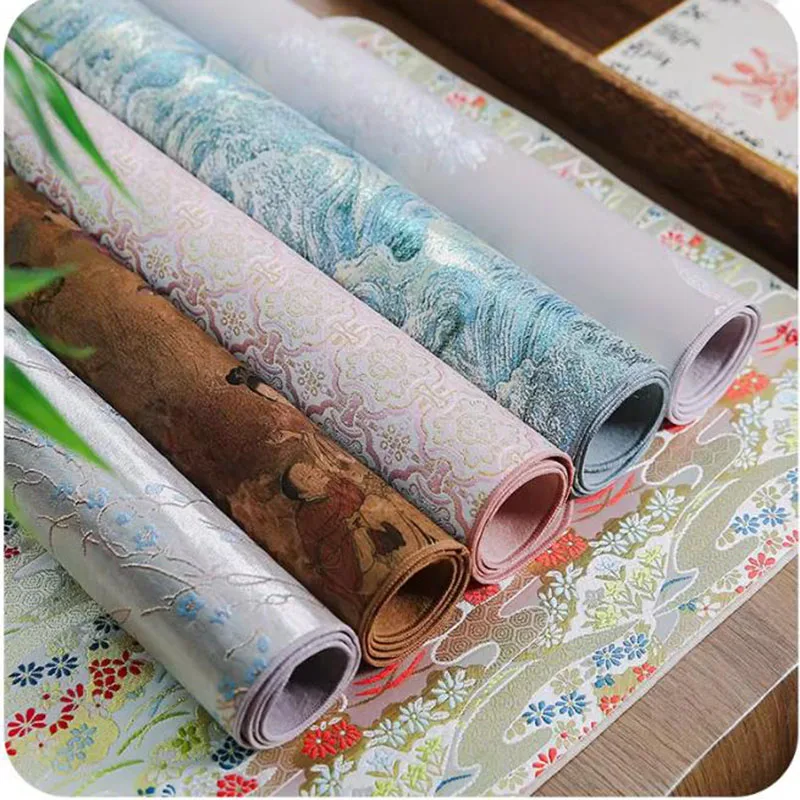 

Каллиграфический коврик Brocade 40x60 см, новый китайский стиль, настольный коврик для письма кистью, с восточным узором, впитывающий чернила, товары для творчества