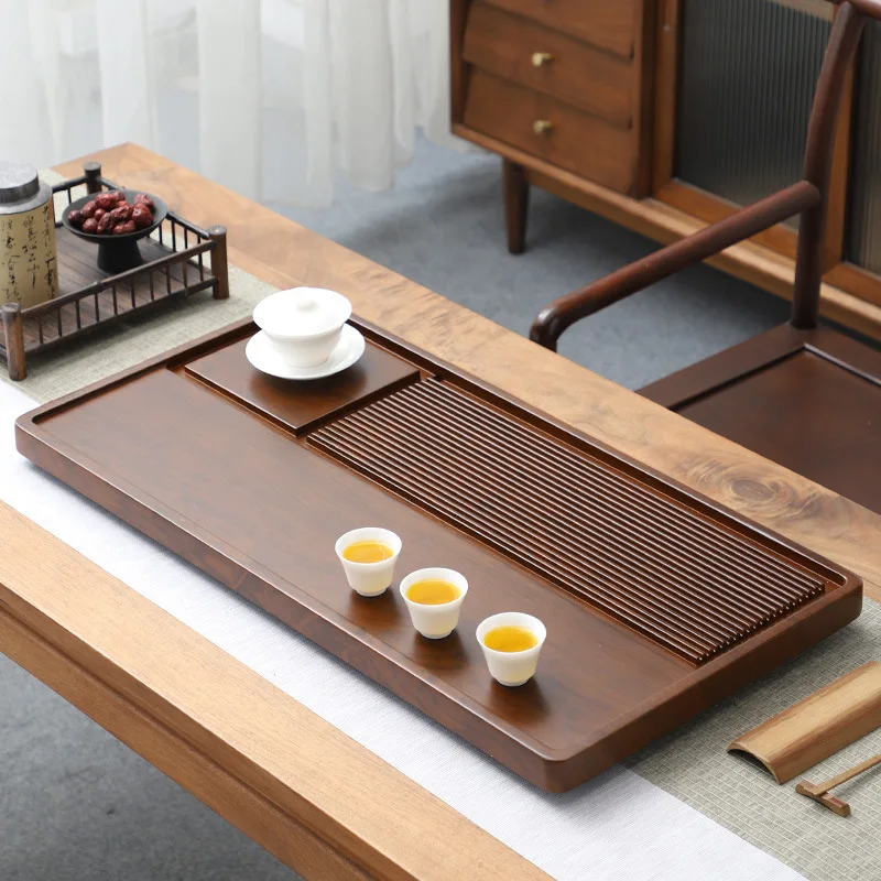 New Whole Tea Tray Solid Wood Living Room Home Drainage Small Tea Table Dry Brew Tea Table Kung Fu Tea Sea Bakelite Home Gift