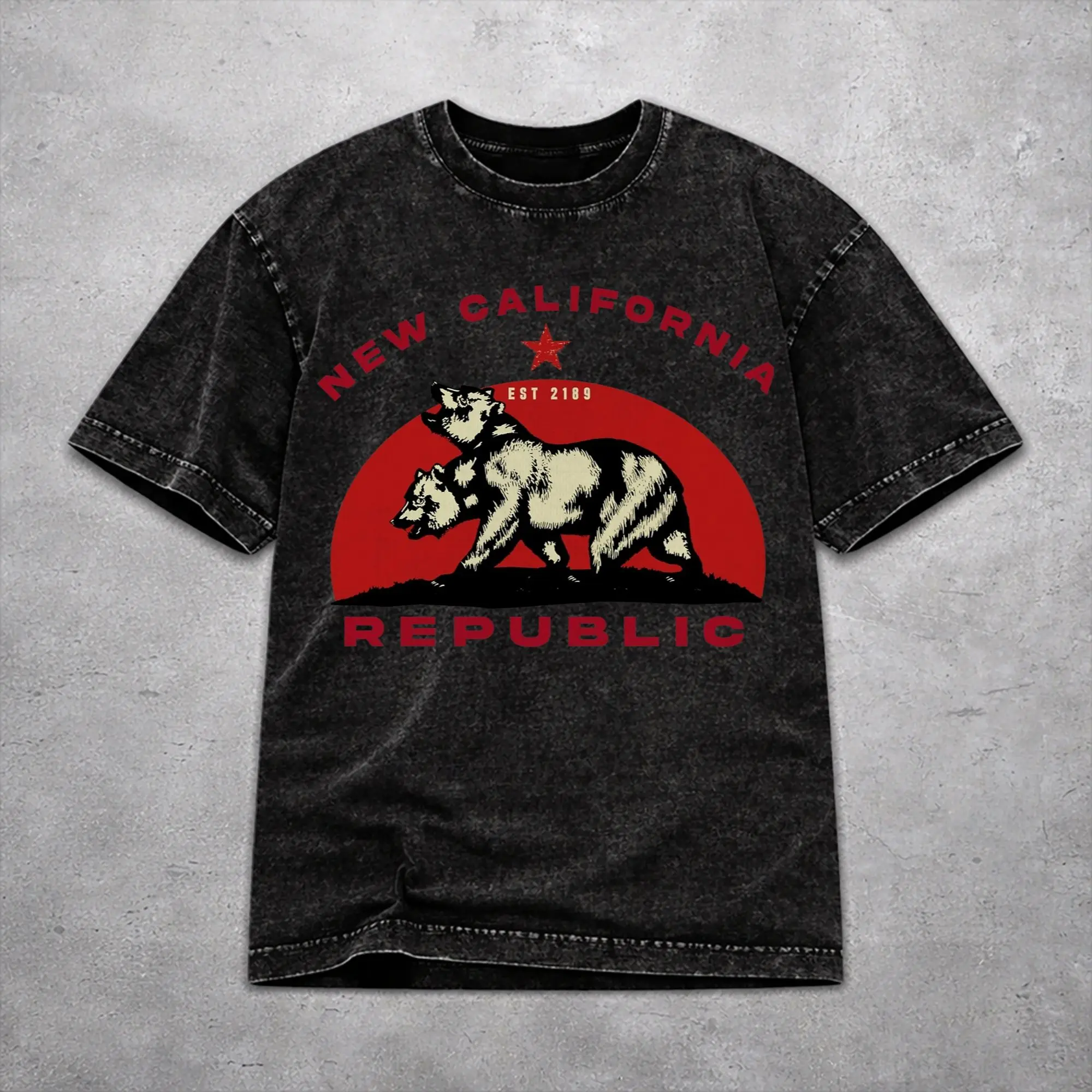 Fashion Women Men Republic California Tee Shirt Washed Style  T Shirts Clothes