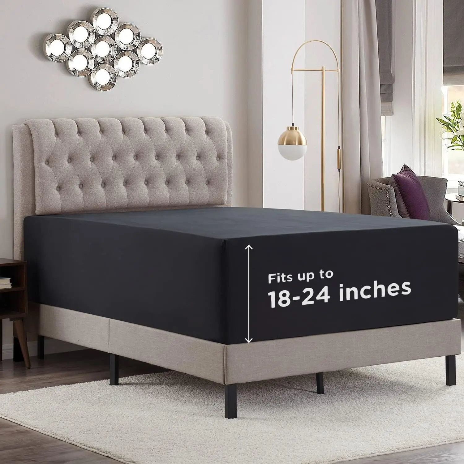 

Простыня на резинке Extra Deep Pocket для детских кроватей и отелей, супермягкая и не мнущаяся, с угловыми ремнями