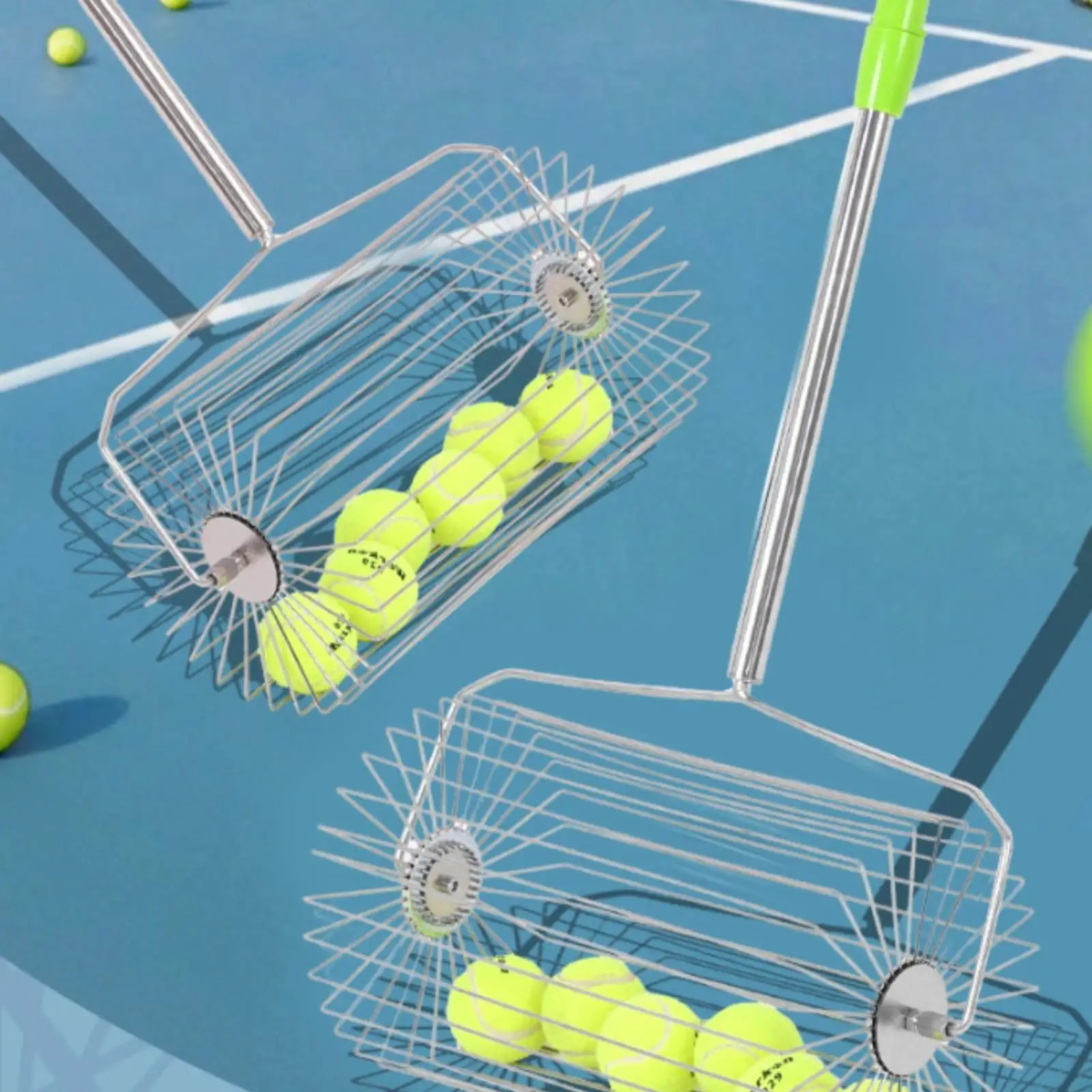 Adjustable Tennis Ball Picker Practical Tennis Gadget with Portable Design for Accessories to Play Tennis and Drills