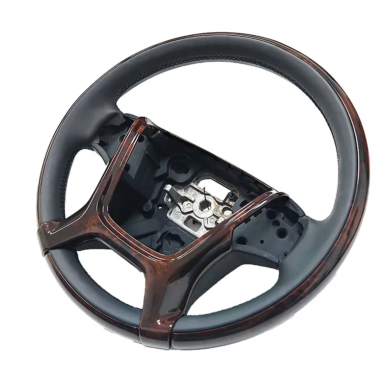 

OE31390467 Set Wood Grain D-Shape 12V Flat Bottom Leather Steering Wheel Hand-Sewn Used Condition