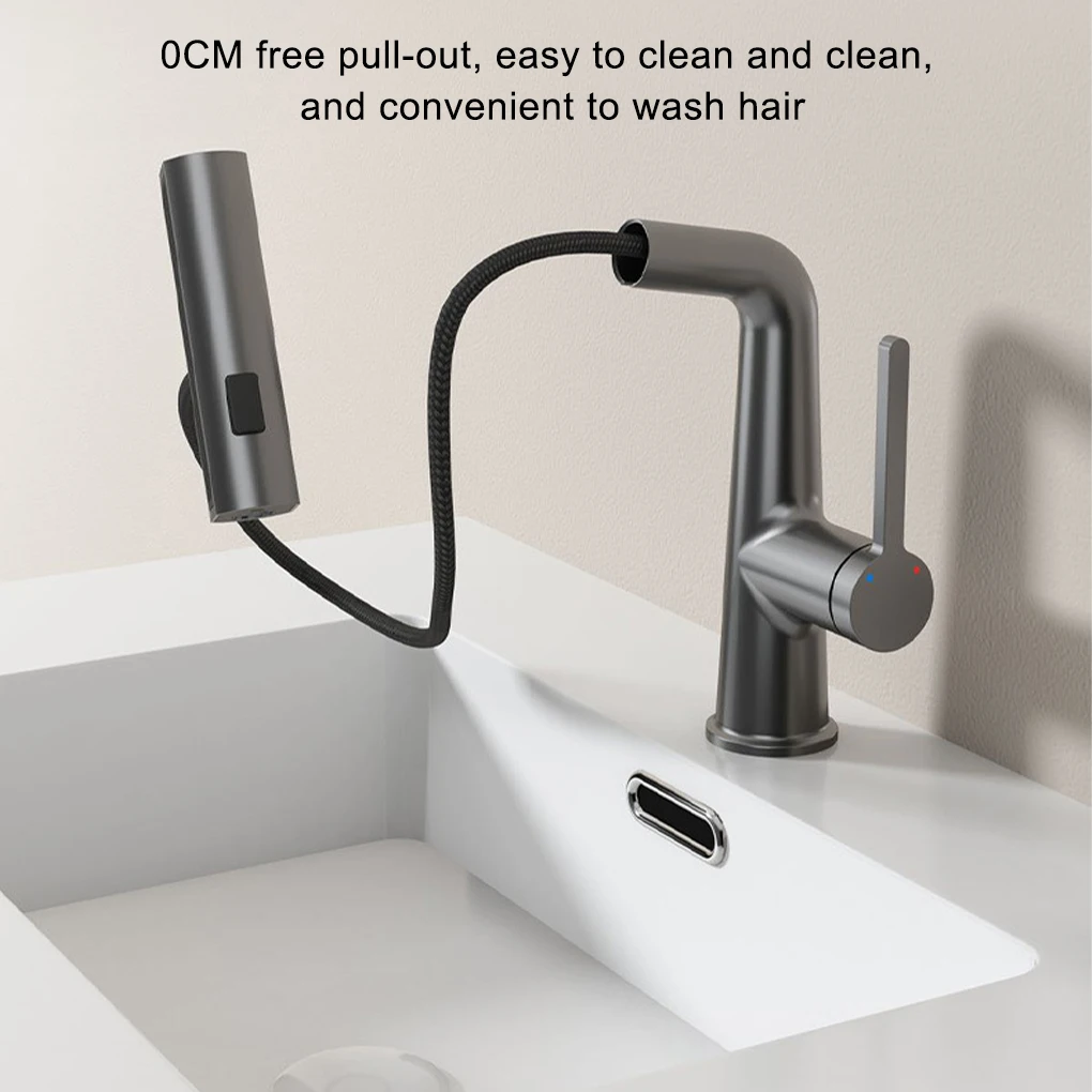 

Lift Up Down Stream Sprayer - Hot Cold Water Mixer Tap For Bathroom 360 ° Rotation Water