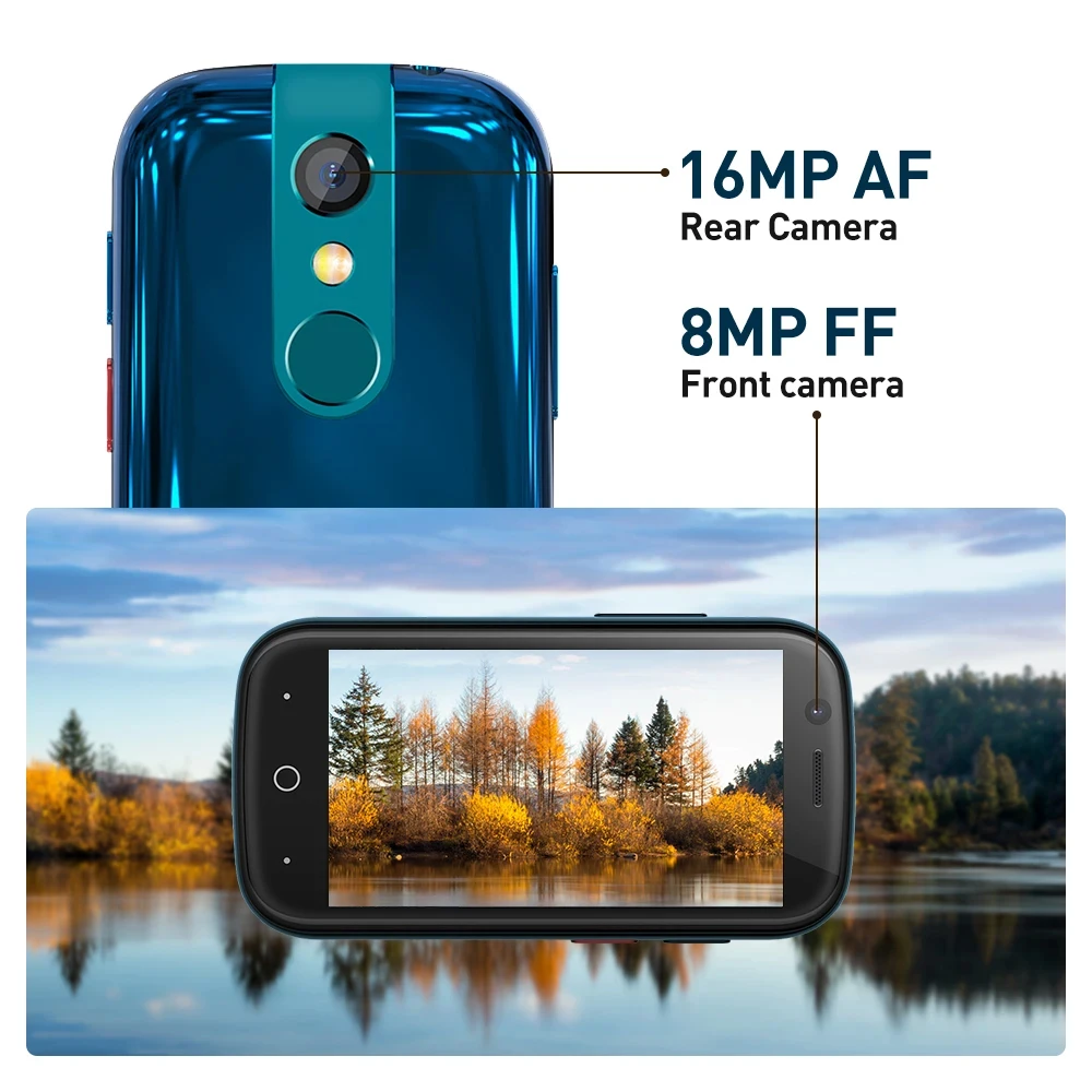 Imagem -05 - Unihertz-smartphone Jelly Mini Android 11 Helio P60 Octa Core 6gb 128gb 3.0 Telefone Mais Pequeno Impressão Digital Nfc 16mp 2000mah