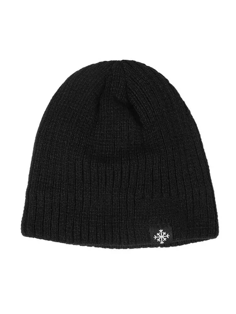 New Korean Version Of The Simple Snowflake Cloth Label Knit Cap Outdoor Sports Leisure Warm Hat For Men And Women