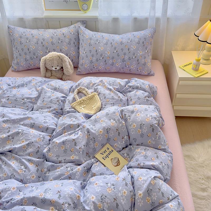Flower Style Duvet Cover Soft Comforter Covers for Home Adults Kids Room Bedding Printed Quilts Covers (Pillowcase Need Order)