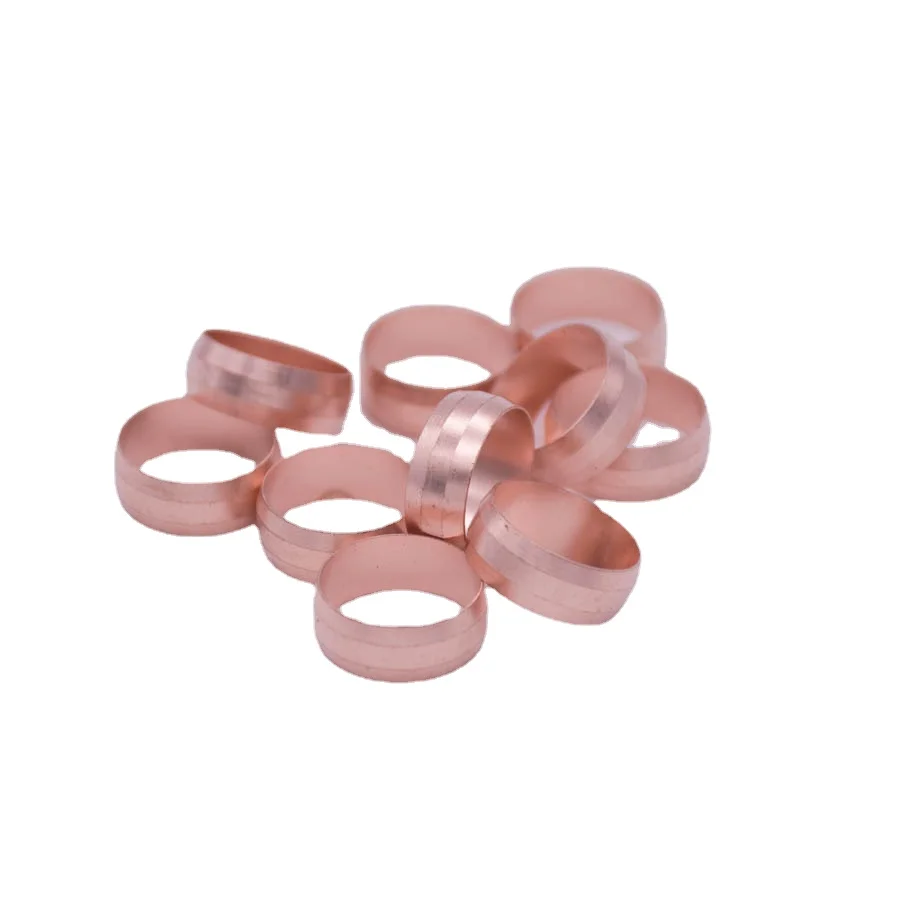 

10 PCS Fit 15mm Tube OD Copper Ferrule Ring For Compression Union Fitting Water Gas Oil