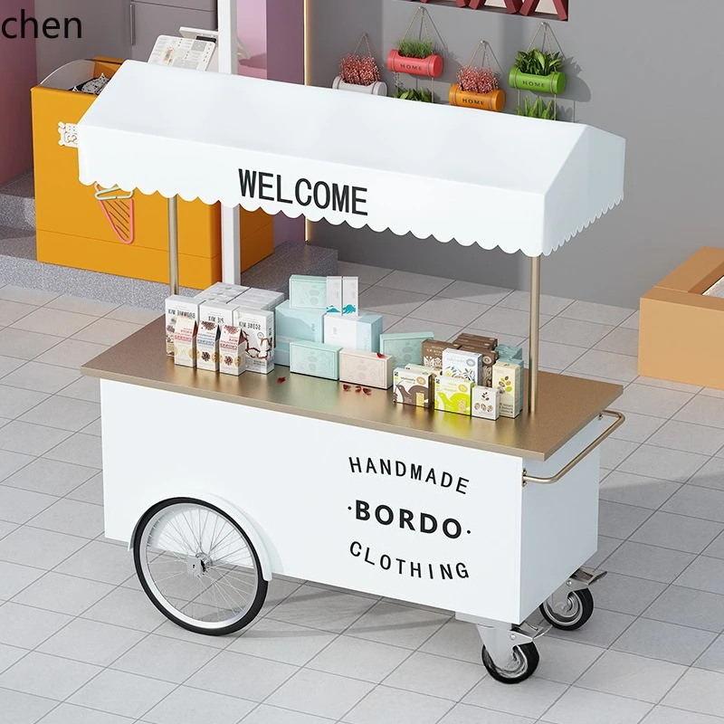 CZ Stall Push Cart Outdoor Hand-Pulled Dining Cart Supermarket Mall Event Display Cart