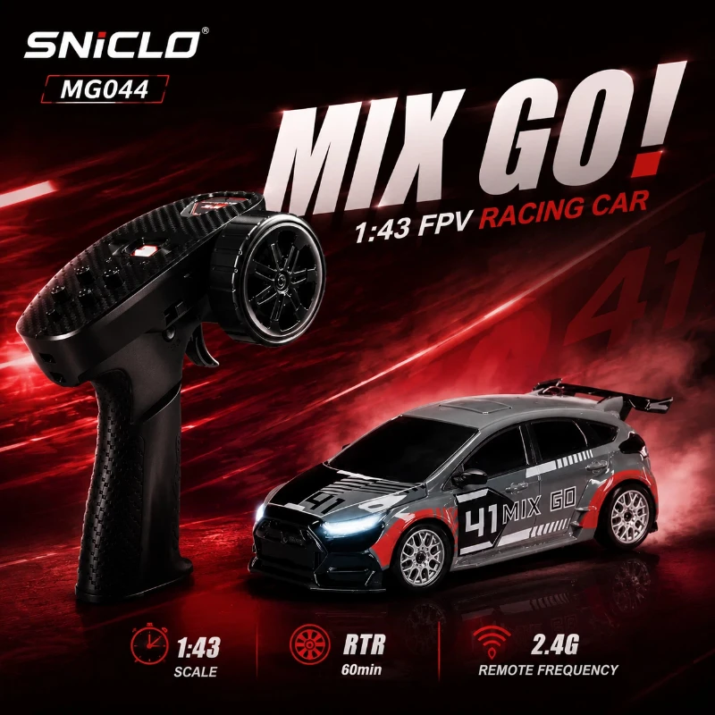 1/43 Sniclo MG044 Mini FPV Drift RC Car 4WD Dual Mode Full Proportional Control 6DOF Gyro Desktop Competition Model