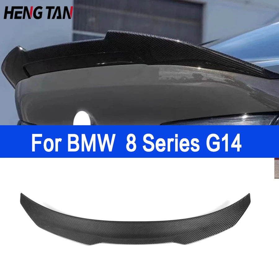 For BMW 8 Series G14 830i 840i PSM Style Carbon Fiber Car Boot Lid Spoilers  Rear Trunk Spoiler Wings Car Styling Tail fins