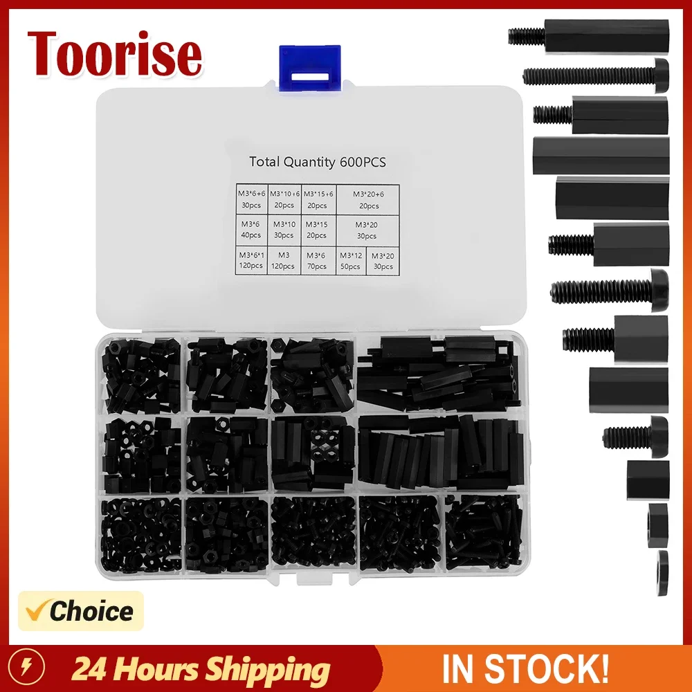 

600 шт./компл. M3 мужские и женские нейлоновые шестигранные проставки, винты, гайки, стойки и винты для материнской платы, ассортимент для печатной платы