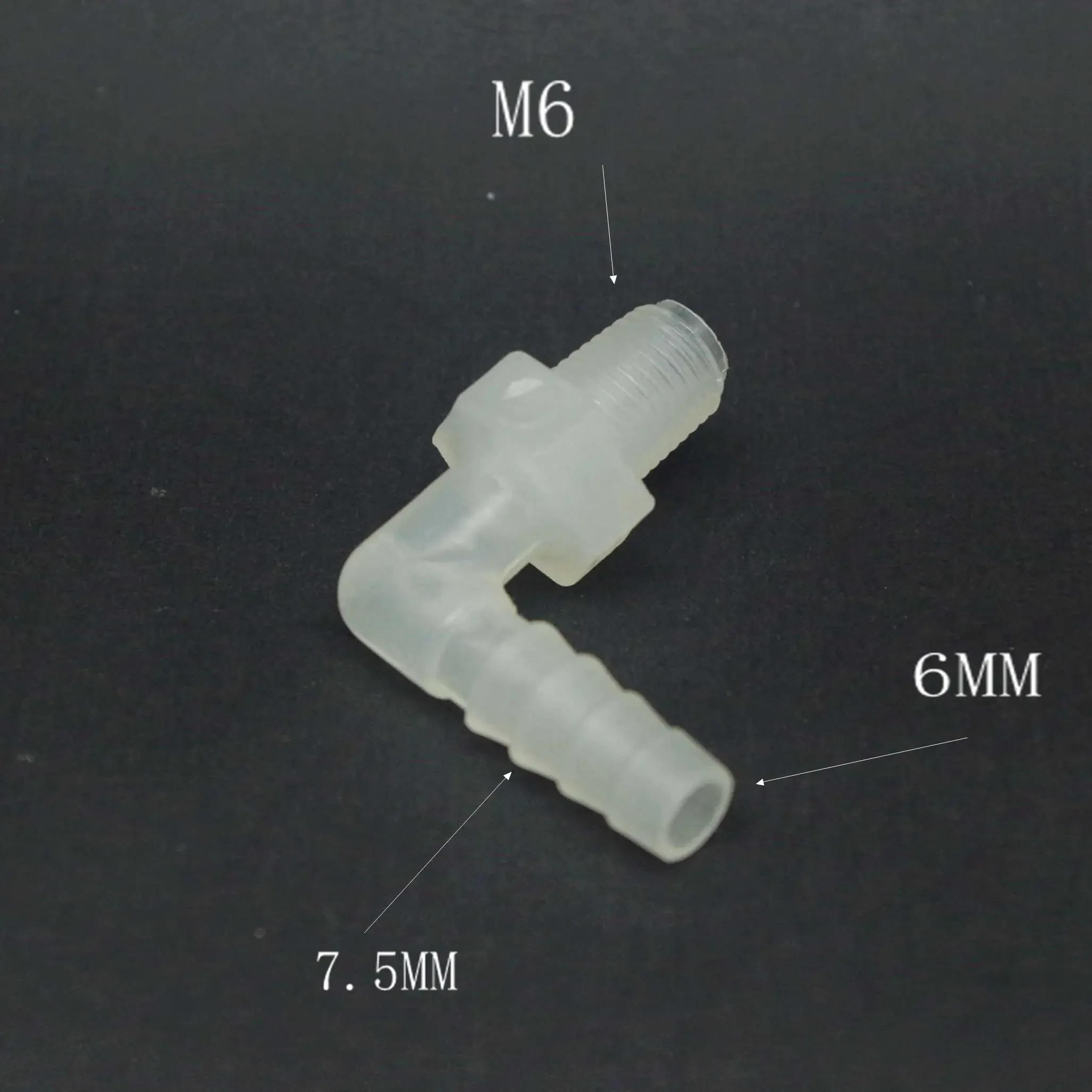 

12 шт. 6 * M6 коленчатый винтовой резьбовой соединитель для аквариума, трубчатый соединитель, полиэтиленовый пластиковый фитинг, резервуар, устойчивый к кислоте и щелочам