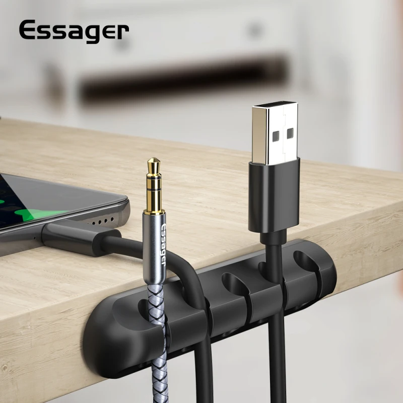 Adhesive Cable Holder Clips Cord Management Wire Organizer for Desktop USB Charging Cable Nightstand Power Cord Mouse Cable