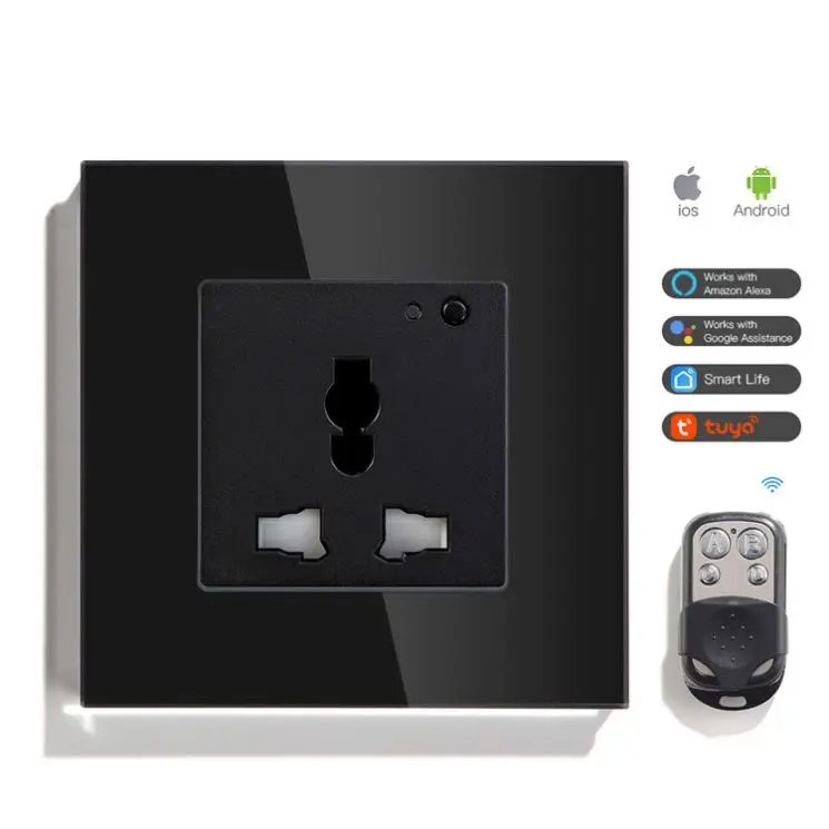 

Hot Sale Smart Home 13A Wifi Remote Control Multi Function Smart Socket Universal Socket Voice Control