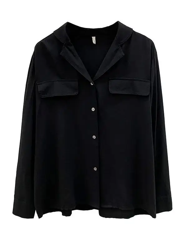 

Женская рубашка с длинным рукавом и воротником-стойкой в осеннем стиле, приталенная, из полипропилена, с рукавами А-силуэта, короткий рукав