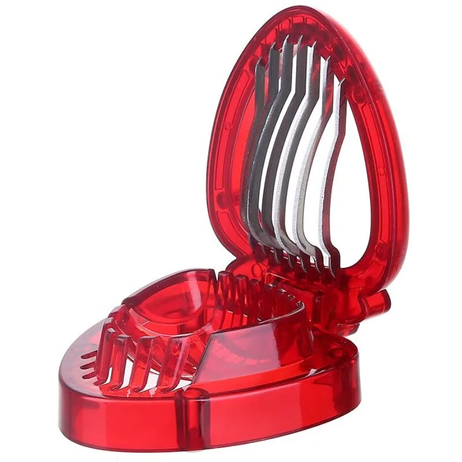 3 stks Aardbei Slicer Cutter Corer met Bladsteel Remover voor Keuken Salade en Cake Voorbereiding Inclusief 2 Verstelbare Stam Re