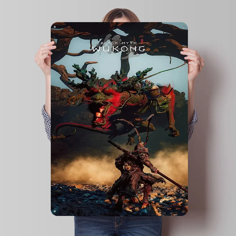Black Myth: Wukong Spielszene Metallposter Individualisierte Wandkunst Retro Vintage Blechschilder für Fans Maßgefertigtes Schild Heimdekoration Kunst