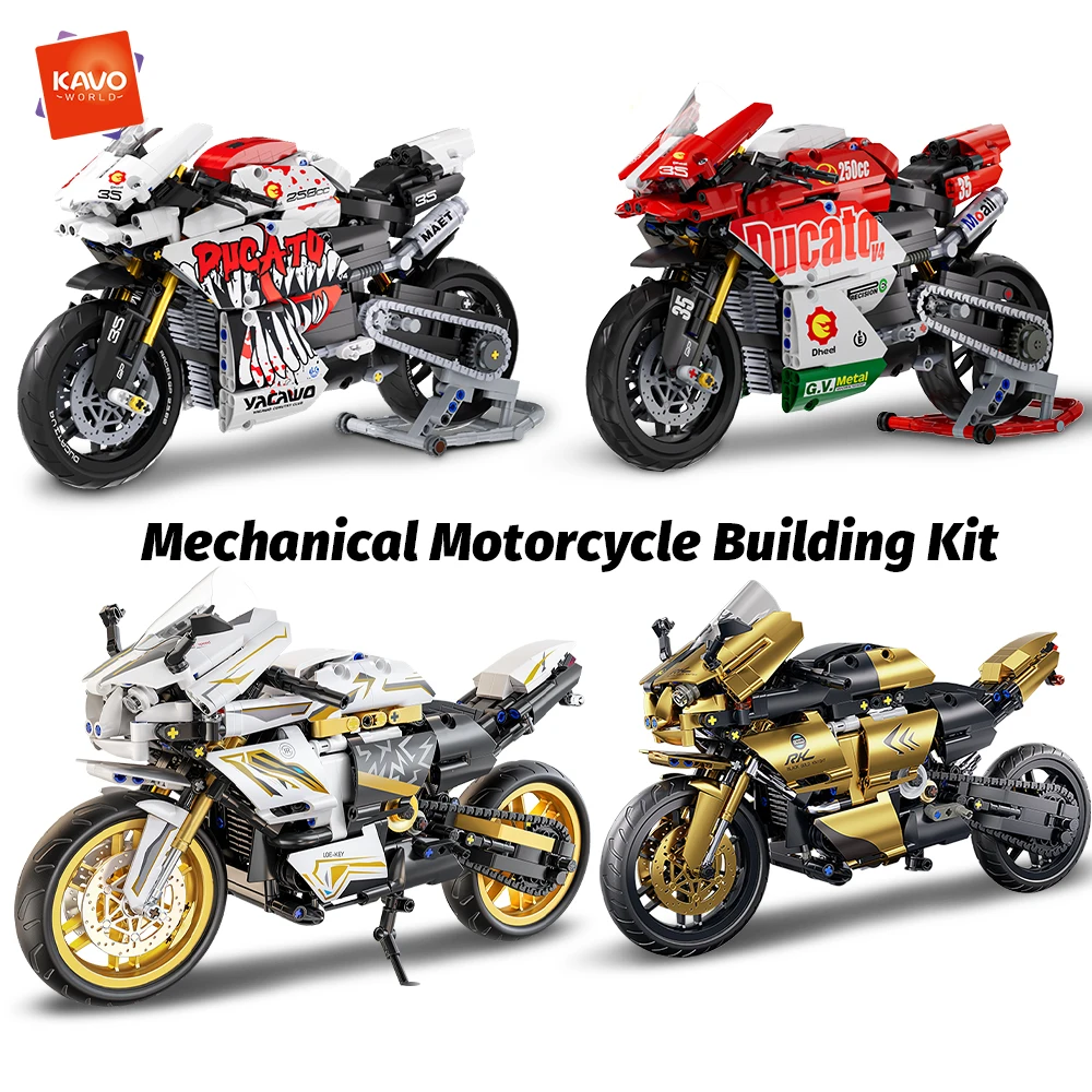 

1:10 Scale Mechanical Motorcycle Building Blocks Kit DIY Assembly Model Bricks Desk Decor Gift for Adults Teens Motorbike Lovers