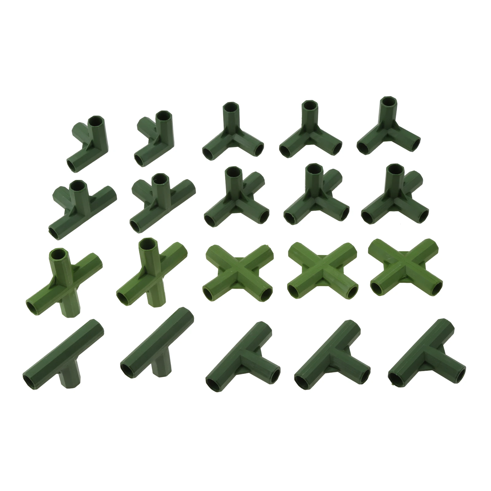 10 Pcs 11mm  Greenhouse Plant Frame Connectors 3-way 4-way Gardening Plant Stakes Plastic Edging Corner Connection Accessories