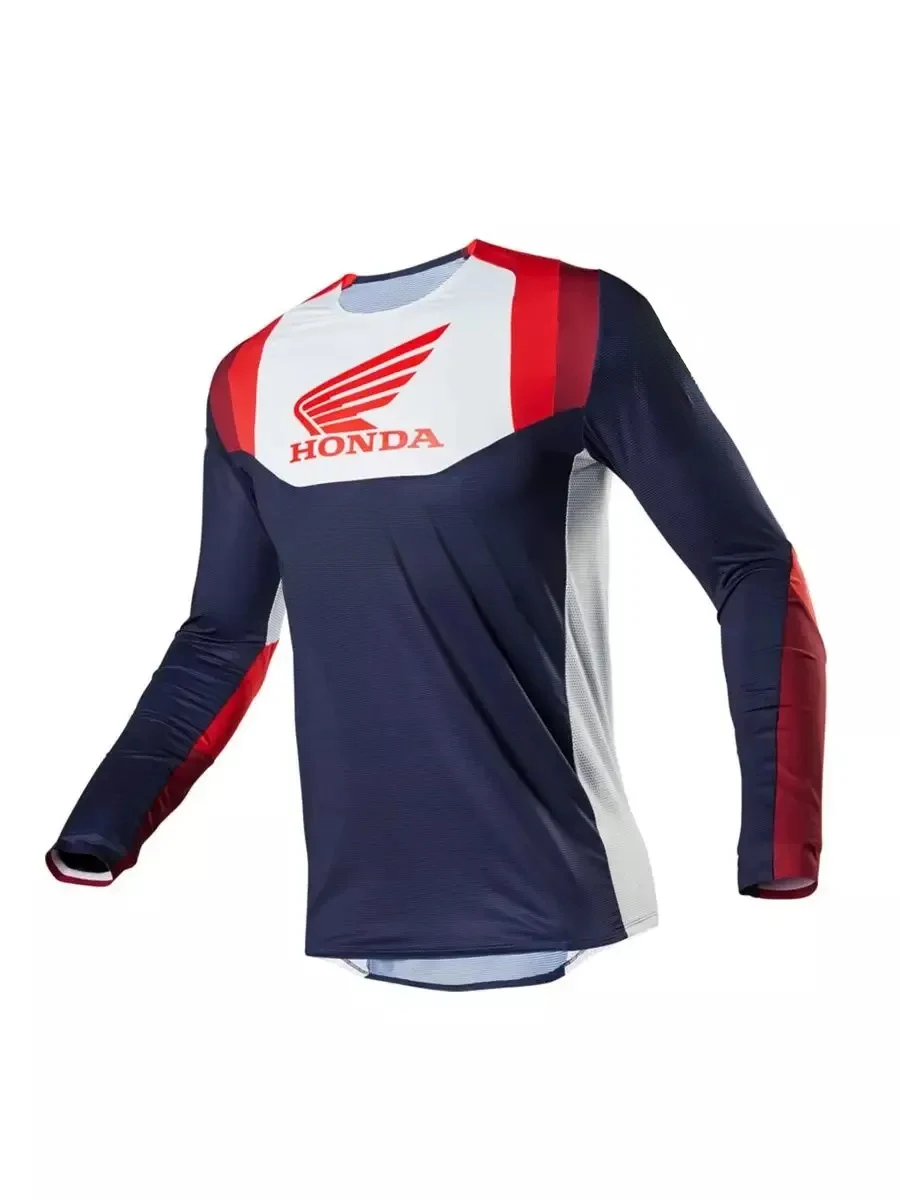 

Джерси с длинными рукавами для мотокросса, мужской гоночный костюм Honda, летняя дышащая, быстросохнущая, впитывающая пот, спортивная футболка с длинными рукавами