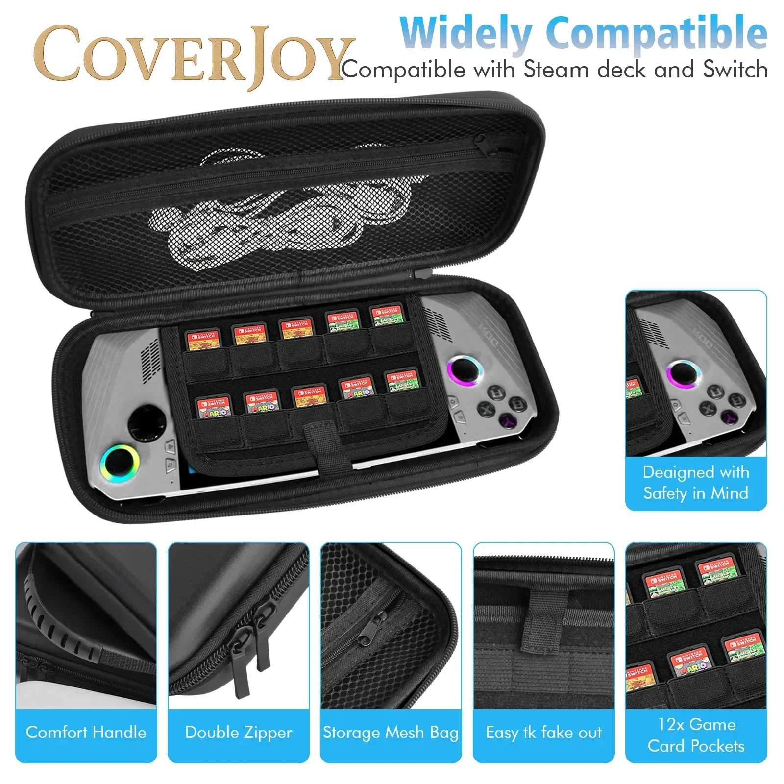 

CoverJoy Portable Case for ASUS ROG Ally X Shockproof Protective Bag Travel Storage Console Cover