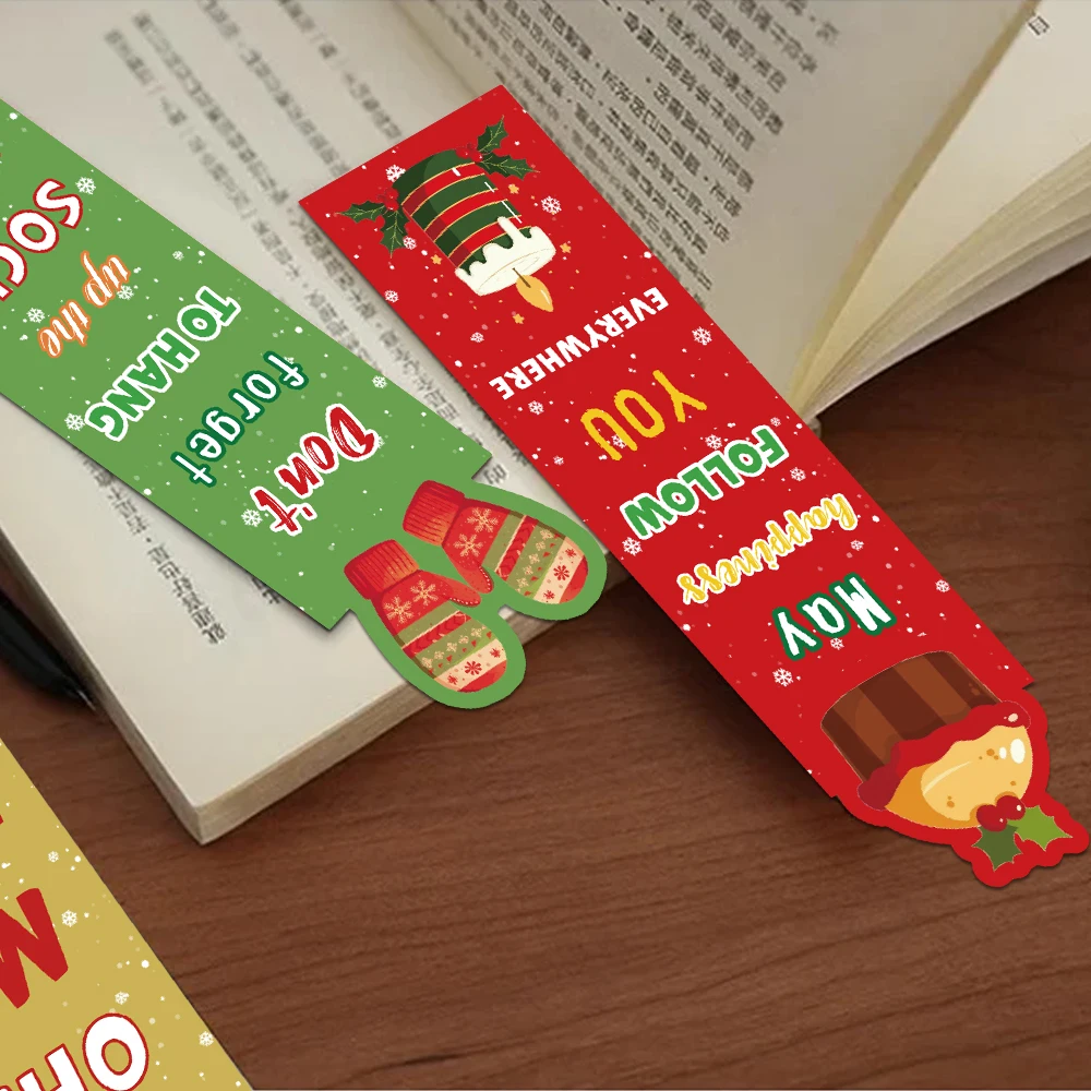 Imagem -05 - Bookmark dos Desenhos Animados do Natal Página Leitura Estética Estudantes Faça Você Mesmo Presentes Criativos Decoração do Livro Página de Marcação 30 Pcs