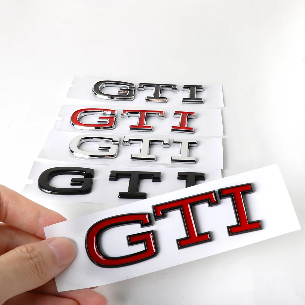 1Pcs ABS GTI Emblem Side Body Fender Stickers Decorative Accessories For Volkswagen VW Scirocco Beetle Tiguan Touran Golf GTI