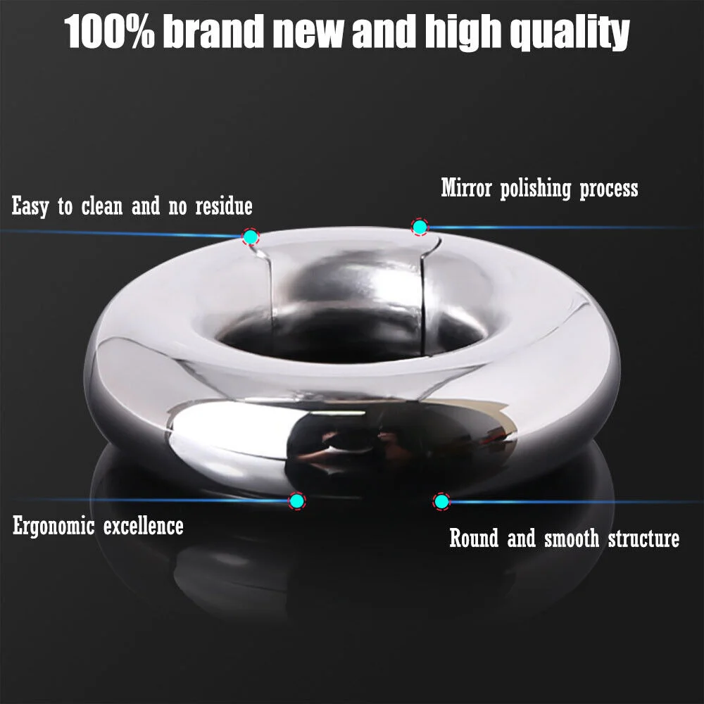 Stainless Steel Ball Stretcher Lock testicle Ring Scrotum Squeeze Ring BDSM Penis Restraint Stainless Steel Sex Toys for Men