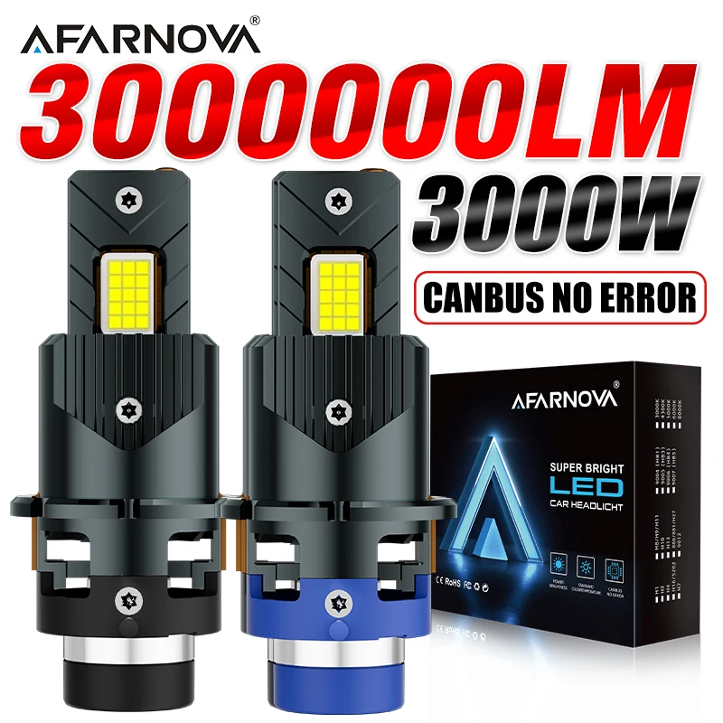 

3000W LED Car Headlight Xenon Bulb D2R D4R Car Light High Power D2S D4S 9570 CSP Chip 1:1 Plug and Play Turbo Lamp 6000K White