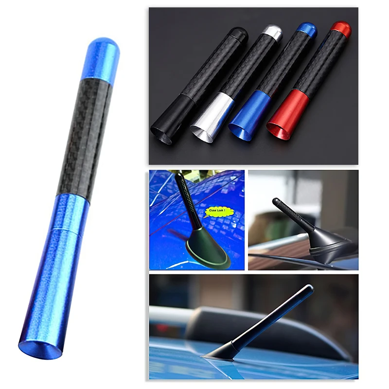 3.5/8/12cm Car Roof Antenna Carbon Fiber Radio Aerial Antenna Radio FM/AM Metal Receiving Antennas Short Stubby Mast Antenna